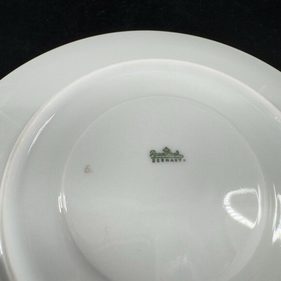 Rosenthal Germany White Gold Band Black Lines Double Handle Cup Saucer Set - Picture 5 of 16
